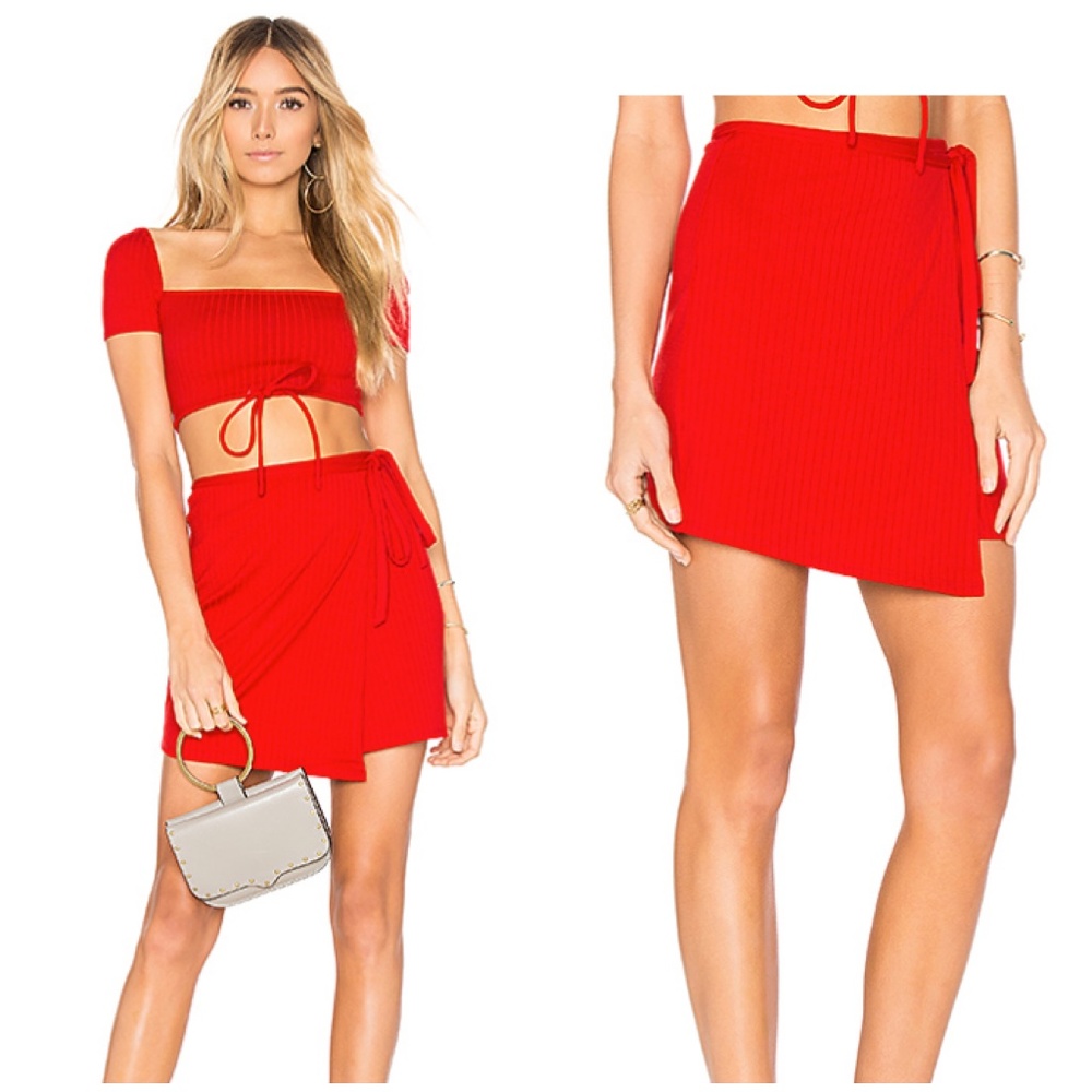 Privacy Please Revolve Miller Wrap Skirt Red